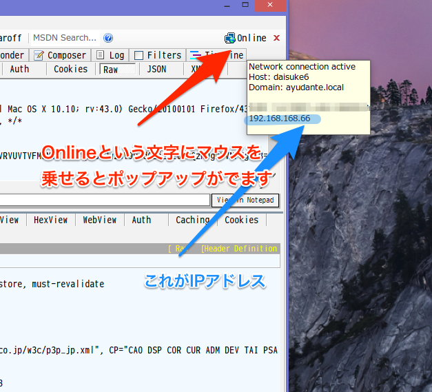 IPアドレスを調べる